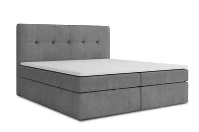 Produktbild von EMPORIUM Boxspringbett 180x200 cm Komplett-Set mit Matratze und Topper, Polsterbett mit zwei Bettkästen - Grau Monolith 85