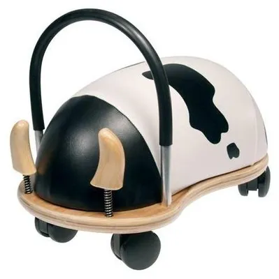 Produktbild von Wheelybug Rutschauto Kuh klein - Lauflernwagen für Kleinkinder - weiß schwarz