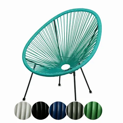 Produktbild von sunnypillow Set Acapulco Gartenstuhl | gemütlicher Loungesessel für Wohnzimmer, Terrasse, Garten, Balkon Sessel Stuhl | Türkis