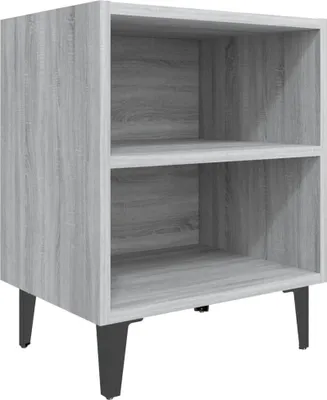 Immagine prodotto di Comodino con Gambe in Metallo Grigio Sonoma 40x30x50 cm