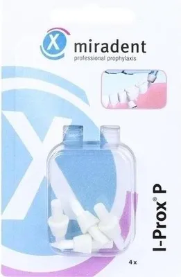Zdjęcie produktu dla Miradent wymienne spiczaste szczoteczki I-Prox P białe miękkie 4 szt