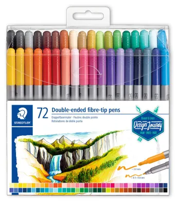 Produktbild von STAEDTLER 3200 Doppelfasermaler Etui mit 72 Farben