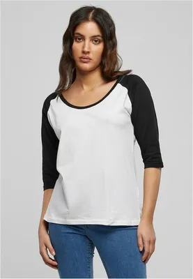 Obrázek produktu pro Dámské tričko Urban Classics Ladies 3/4 Contrast Raglan Tee wht/blk - XS