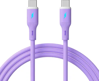 Image de Câble USB type C / USB type C 1m AK-USB-70 60W Silicone Purple