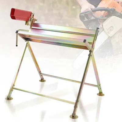 Produktbild von Famanu – Zusammenklappbarer Sägebock aus verzinktem Holz, mit Haltern und Zähnen, für Brennholz und Kettensägen, Tragfähigkeit bis 150 kg