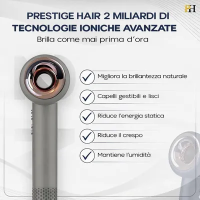 Immagine prodotto di Asciugacapelli ionico professionale (grigio)