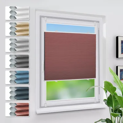 Obrázek produktu pro Zatemňovací žaluzie s voštinovou strukturou, montáž bez vrtání, barva bílá/vínová, rozměry 80x110 cm