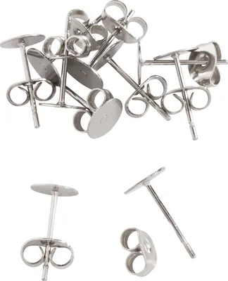 Produktbild von Ohrstecker Edelstahl, 6 mm Platte, 10 Stück