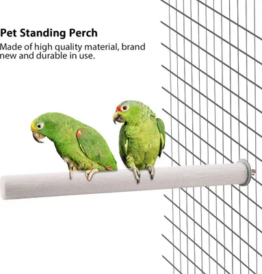 Image de Perchoir pour Perroquet Blanc Oiseau Barre Debout Outil de Meulage Animaux Jouets Pour Cage (2.5*35cm)