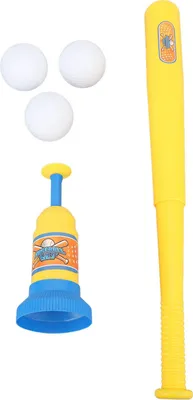 Produktbild von Kinder-Baseball-Spielzeug-Set, 3 Bälle, Schläger, verbessern die Koordination, Schlagen für das Spielen im Freien