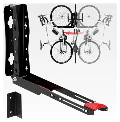 Produktbild von Wandhalterung für Fahrräder, schwenkbar, platzsparender Ständer für die Garage, einfaches Ein- und Aushängen, bis zu 40 kg belastbar