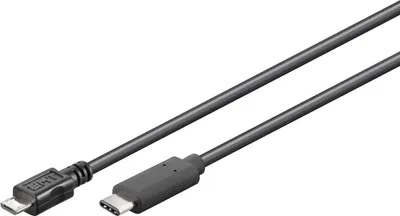 Immagine prodotto di Cavo USB 2.0, spina C, spina Micro-B 2.0, nero - Lunghezza: 0,20 m