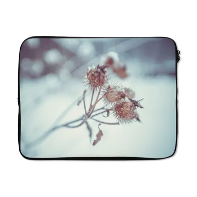 Produktbild von MuchoWow® Laptop Hülle 17 Zoll Laptoptasche Pflanzen - Winter - Schnee - Natur - Zipper - Schutzabdeckung