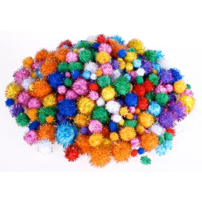 Produktbild von Pompons Glitzer, 400 Stück in 9 Farben