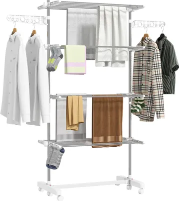 Produktbild von SUGIFT Standtrockner mit Sockenclips, Edelstahl, Weiß