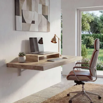 Produktbild von Wandtisch HWC-H48, Wandklapptisch Wandregal Tisch, klappbar Massiv-Holz 100x50cm naturfarben