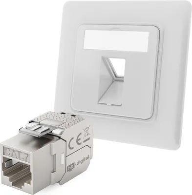 Produktbild von hb-digital Netzwerkdose 1 Port mit 1 x Keystone Modul CAT 7 Datendose RJ45 Unterputz RAL9003