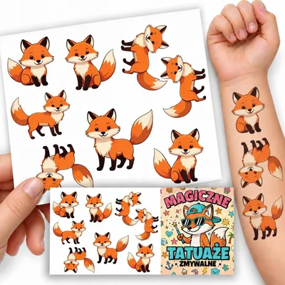 Image de Tatouages temporaires pour enfants Petits renards 100x70 mm 025