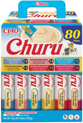 Obrázek produktu pro Inaba Cat Churu 80x14g (1120g) Krémová směs těstovin pro kočky s tuňákem