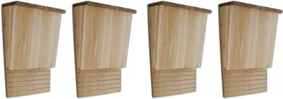 Produktbild von Fledermaushäuser aus Holz, 4 Stück, wetterfeste Nistkästen mit Metallhaken, 22 x 12 x 34 cm
