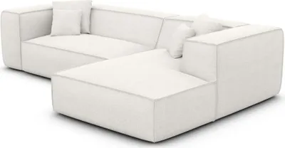 Produktbild von Strukturstoff L-Form Sofa Arelia Weiß Rechts