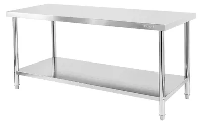 Zdjęcie produktu dla Kuchenny stół gastronomiczny ze stali nierdzewnej centralny z półką Mega-M X STANDARD 180x60x85 cm
