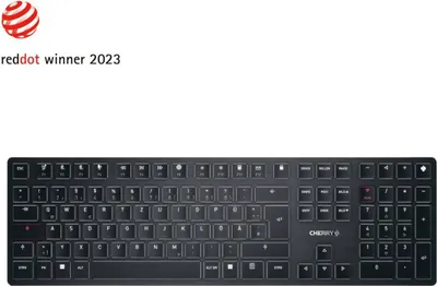 Produktbild von CHERRY KW X ULP, Verkabelt & Kabellos, USB + RF Wireless + Bluetooth, Mechanischer Switch, QWERTZ, LED, Schwarz