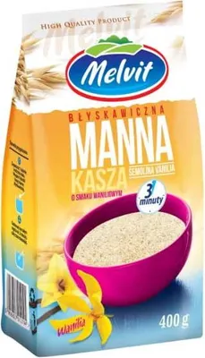 KASZA MANNA BŁYSKAWICZNA WANILIOWA 400G MELVIT