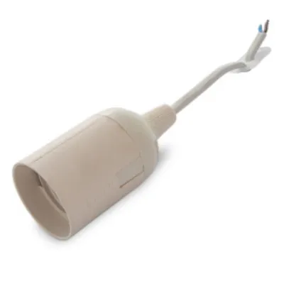 Immagine prodotto di presa in plastica con cavo da 10 cm, E27-6, 250 V, 4 A, bianco