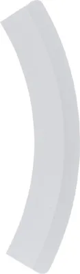 A white curved object, likely a handle or a part of an appliance, against a white background.