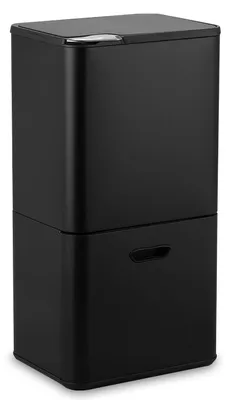 Produktbild von Mülltrennsystem, Mülleimer - Küchenmülleimer, Turmmodell - Müllsortierung - Zweifach-System - 60 Liter - Schwarz