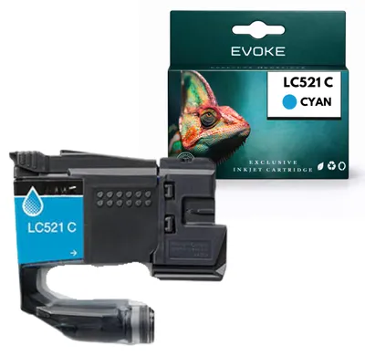 Immagine prodotto di Cartucce compatibili con le stampanti Brother LC521 LC-521C, colore ciano, capacità 8 ml, compatibili con i modelli DCP-J1260W, DCP-J1310DW e DCP-J1360DW, Immagine generata dall'IA