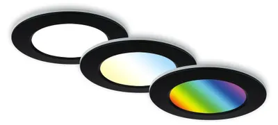 Obrázek produktu pro LED vestavná svítidla do koupelny RGB dálkové ovládání stmívatelné IP65 Ø9,2cm černá Briloner