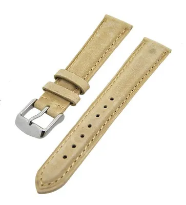 Produktbild von Uhrenarmband Kalbslederband Beige Ton in Ton 18mm Dornshcließe NEU