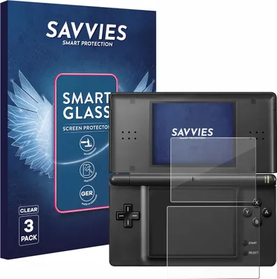 Produktbild von 3x Savvies Schutzglas Folie für Nintendo DS LITE 9H Panzer Schutzfolie Glas Displayschutz klar transparent