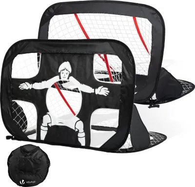 Produktbild von VOUNOT® Fußballtor für Kinder 2er Set, Klappbares 2 in 1 Pop Up Tor (120 x 80 cm)