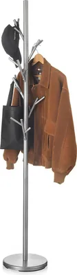 Produktbild von Kleiderständer ZENO aus Metall, grau - Garderobenständer, Jackenständer mit 6 praktischen Haken. Ideal für Flur und Eingangsbereich