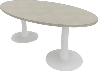 Produktbild von Quadrifoglio Konferenztisch Idea+ beton oval, Säulenfuß weiß, 200,0 x 110,0 x 74,0 cm