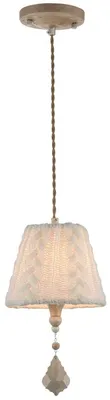 Image de Suspension Casa Padrino Barock, en métal et en cristal, couleur beige, diamètre 18 cm, hauteur 35 cm