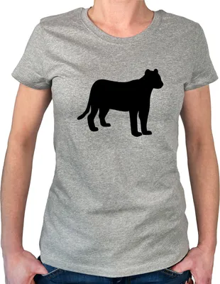 Produktbild von Huuraa Damen T-Shirt Panther Silhouette XL Sport Grey Bio Baumwolle Fairtrade Damenshirt Geschenkidee