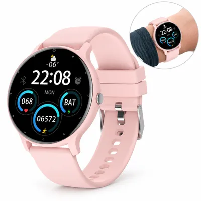 Produktbild von Smartwatch mit 1,46 Zoll HD-Display & Bluetooth-Anruffunktion – Fitnessuhr mit Sportmodi, Herzfrequenzanzeige, IP67 – Rosa