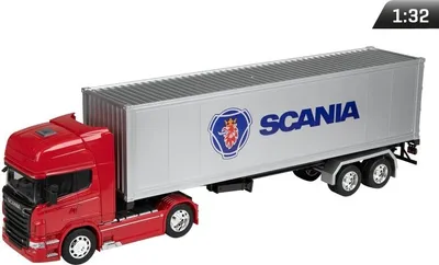 Immagine prodotto di Modello 1:32, SCANIA V8 R730, trattore rosso - semirimorchio argento (C32671SVRCS)