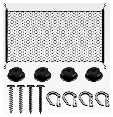 Produktbild von Gepäcknetz für Auto, Kofferraumnetz 80 x 60 cm, Netz zur Ladungssicherung im Kofferraum