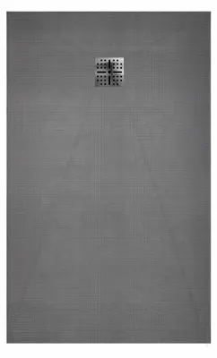Image de Receveur de Douche à Carreler 120x90cm avec Bonde à Sortie Verticale - Grille Inox Chrome