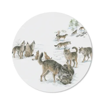 Produktbild von MuchoWow® Mauspad Mousepad Wölfe - Schnee - Winter 30x30 cm - Mousepads - Maus Mat - Pad - Mausunterlage - Tischunterlage - Schreibtischmatten