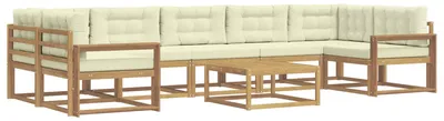 Produktbild von vidaXL Outdoor-Sofagarnitur mit Kissen 6 pcs Weiß und Creme