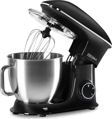 Produktbild von Zeegma Planeet Chef kuchyňský robot, hnětač 2200W, multifunkční robot, stroj na těsto, mixér s 6,5l nerezovou mísou černý