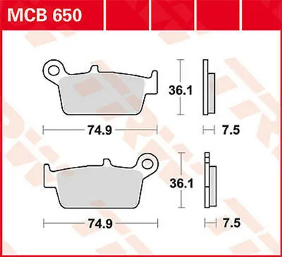 Immagine prodotto di Set di pastiglie freno TRW MCB650 SV125 F121