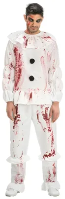 Produktbild von Clown "Bloody Whitey" Kostüm für Herren | Weiß Rot Größe: L