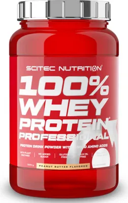 Immagine prodotto di Scitec Nutrition 100% Whey Protein Professional 920 g di burro di arachidi / Proteine del siero di latte / Gustose proteine del siero di latte con aminoacidi aggiunti e arricchite con enzimi digestivi